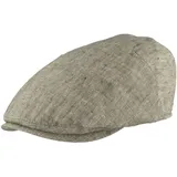 Breiter Herren Schiebermütze Flatcap Schirmmütze 100% Leinen, Futter 100% Baumwolle Leicht & Bequem Schwarz meliert 65 - 65