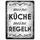 speecheese Meine Küche meine Regeln Retro Metallschild XXL in 28x38 cm stilvolles Blechschild für die Küche um allen zu zeigen wer in dieser Küche die Hosen an hat