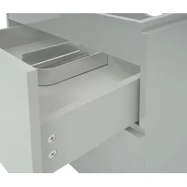 Mendler Premium Waschbeckenunterschrank HWC-D16, Waschtischunterschrank Waschtisch Badmöbel, hochglanz 60cm ~ grau
