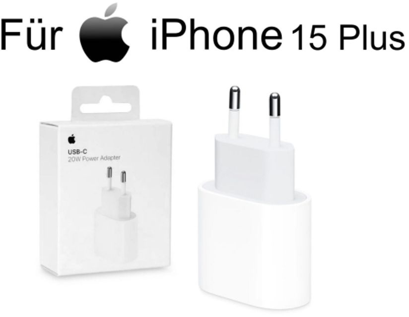 Apple iPhone 15 Plus MHJE3ZM/A Ladegerät 20W USB‐C Power Adapter