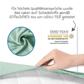 Julius Zöllner Jersey Spannbettlaken für Baby- & Kinderbett, 100% Jersey-Baumwolle, OEKO-TEX Standard 100 zertifiziert, Größe: 60x120cm / 70x140cm, 1er Pack, salbei