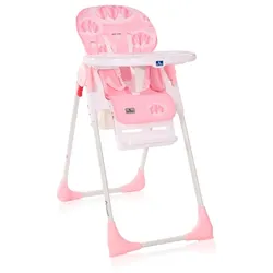Lorelli Kinderhochstuhl Cryspi Rückenlehne verstellbar, faltbar, 5-Punkt-Gurt rosa