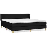 vidaXL Boxspringbett mit Matratze Schwarz 180x200 cm Stoff