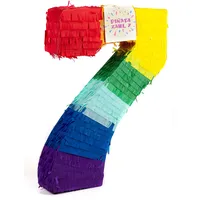 Trendario Pinata Zahl 7 - mehrfarbig - ungefüllt - Ideal zum Befüllen mit Süßigkeiten und Geschenken - Piñata für Kindergeburtstag Spiel, Geschenkidee, Party, Hochzeit