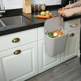 Relaxdays Küchenmülleimer 9 l Grau