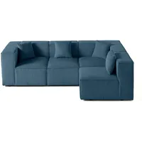 Lisa Design Arty - modulares Ecksofa rechts 5-Sitzer - Cord , Blau - Blau