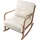 Beliani Schaukelsessel SKOVDE Stoff 66 x 82 x 79 cm Beige mit Kissen
