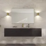 Loevschall Refine Wandspiegel Gold mit Rahmen | 120x75 cm | Dekorative Spiegel für Bad, Wohnzimmer, Schlafzimmer & Flur | Minimalistischer & Stilvoller Spiegel aus gebürstetem Messing