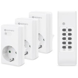 Sonero Funksteckdosen Set: 3X Funksteckdose und 1x Funkfernbedienung, 1100 Watt, max. 30m Reichweite, Indoor,