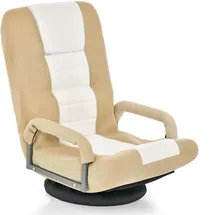Costway Relaxsessel Bodensessel Beige/Weiß