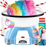 Kesser Kesser® Zuckerwattemaschine Set für dein zuhause - Mit 30x Zuckerwatte Stäbchen & Messlöffel - Retro Cotton Candy Maschine - Zuckerwatte Maschine Blau / Weiß