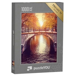 puzzleYOU Puzzle Puzzle 1000 Teile XXL „Kanal im herbstlichen Amsterdam, Niederlande“, 1000 Puzzleteile, puzzleYOU-Kollektionen Holland
