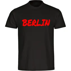 multifanshop Kinder T-Shirt - Berlin rot - Textmarker - Druck rot - Kind