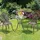 Goplus 3 tlg. Bistro Set, mit 2 Stühlen, Gartenmöbel Set, Alu, Gartenset Balkonset antik, Balkonmöbel Set Sitzgruppe Outdoor Bronze
