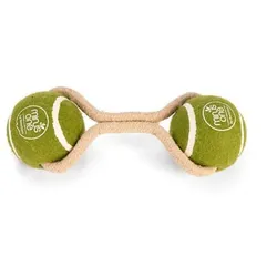 Beeztees Tierball Beeztees Minus One Hundespielzeug Tennisbälle mit Seil