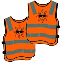 Prowiste Warnweste 2 Kinder Warnwesten Sicherheitsweste Orange (Set, 2-tlg) 360 Grad Sichtbarkeit - Waschbar bei 40 Grad orange