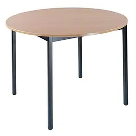 Sodematub Mehrzwecktisch buche, schwarz rund, Vierkantrohr schwarz, 80,0 x 80,0 x 74,0 cm