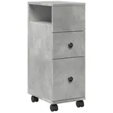 vidaXL Badschrank Schmal mit Rollen 80 x 60 x 30 cm Betongrau