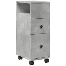 vidaXL Badschrank Schmal mit Rollen 80 x 60 x 30 cm Betongrau