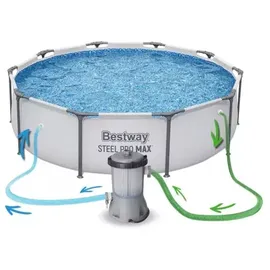 BESTWAY Steel Pro Max Pool Set 305 x 76 cm inkl. Filterpumpe