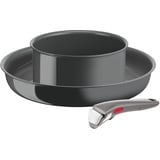 Tefal Ingenio Renew Set mit 3 Teilen, Pfanne 28 cm, Topf 18 cm, Griff, Induktion, Keramikbeschichtung, Thermo-Signalfunktion, recycelt L2609302