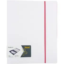 IDENA Ringbuch, A4 PP weiß pink 25mm 2 Ringe (A4, 210 mm)