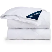 Blumtal Sommerdecke 200x220 cm - leichte Decke Sommer weich - leichte Sommerdecke Füllmenge 150gsm - Steppbettdecke leicht/Steppdecke - Weiß, Textil, Füllung: Polyester, Rechteckig, Oeko-Tex® Standard 100, Schlaftextilien, Bettdecken, Sommerdecken