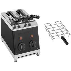 Milantoast 2-er Toaster mit Zangen mit Brötchenaufsatz