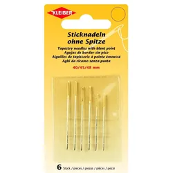 KLEIBER Sticknadel-Set, abgerundete Spitze, 6-teilig 40/45/48 mm