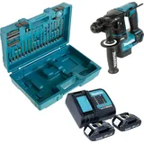 Makita DHR 171 SYX3 Akku Bohrhammer 18 V 1,2 J SDS-Plus Brushless + 2x Akku 1,5 Ah + Ladegerät + 65 tlg. Zubehör Set + Koffer