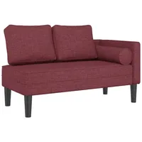 VidaXL Chaiselongue mit Kissen Weinrot Stoff