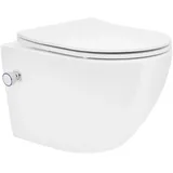 luxebath Spülrandloses Dusch-WC mit WC-Sitz Weiß