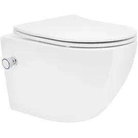 luxebath Spülrandloses Dusch-WC mit WC-Sitz Weiß