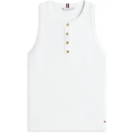 Tommy Hilfiger T-Shirt GOLD BUTTON HENLEY TOP mit kurzer Knopfleiste beige XL (46)
