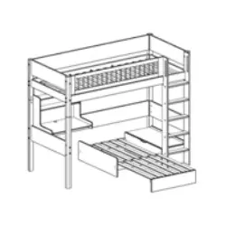 Flexa NOR Casa Hochbett mit Sofabett