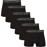 Bamboo basics Herren Boxer Shorts, 6er Pack - LIAM Trunks, atmungsaktiv, Jersey schwarz, L
