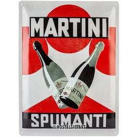 Nostalgic-Art Blechschild, Martini – Spumanti – Geschenk-Idee für Cocktail-Fans, aus Metall, Vintage-Design zur Dekoration, 30 x 40 cm