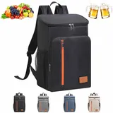 XIUWOUG Kühlrucksack Klein, Isolierrucksack 20L – Kühltasche Rucksack bis 12 Std. Kalt & Warm – wasserdichte Rucksack mit Kühlfach für Picknick, Büro, Schule, Baustelle, Camping,Schwarz