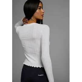 KangaROOS Strickjacke Pointelle Weiß 48/50