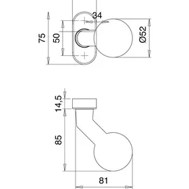 Edi Profiltür-Knopf F1 grau/silber 2033/4010