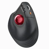 ProtoArc EM05 NL Vertikale Trackball Maus, Kabellos Bluetooth Ergonomische Rollerball Maus mit Fingerbedienung, Wiederaufladbare, 3-Geräte Verbindung, Kompatibel mit iPad Mac PC Laptop - Rot