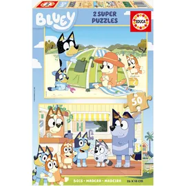 Educa Bluey Holzpuzzles 2x50 Teile