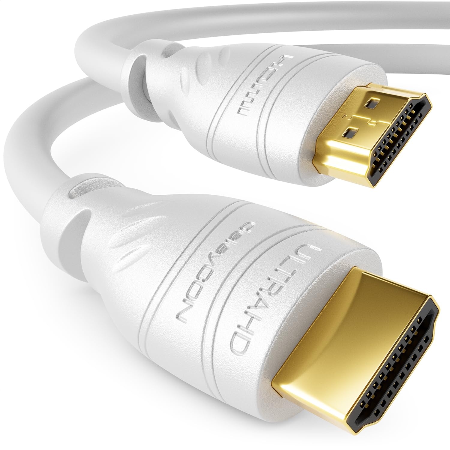 deleyCON 5m HDMI Kabel 2.0a/b - High Speed mit Ethernet - UHD 2160p 4K@60Hz 4:4:4 HDR HDCP 2.2 ARC CEC Ethernet 18Gbps 3D Full HD 1080p Dolby - Weiß
