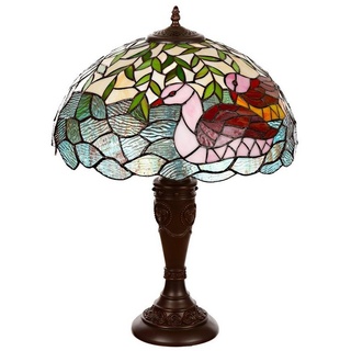 BIRENDY Stehlampe Lampe im Tiffany-Stil 16 Zoll Libelle Tiere Rose Tischlampe