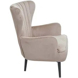 Mendler Lounge-Sessel HWC-K37 Samt 75 x 87,5 x 75 cm taupe mit Rollen