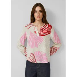 s.Oliver Bluse mit Tunika-Ausschnitt und All-over-Print - beige|mehrfarbig - 38