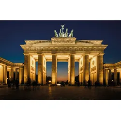 Fototapete PAPERMOON "Brandenburg Gate", bunt (mehrfarbig), B:2,5m L:1,86m, Vlies, Tapeten