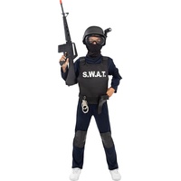 Funidelia | SWAT Kostüm für Jungen Polizist, Agent, FBI, Berufe - Kostüm für Kinder & Verkleidung für Partys, Karneval & Halloween - Größe 10-12 Jahre - Schwarz