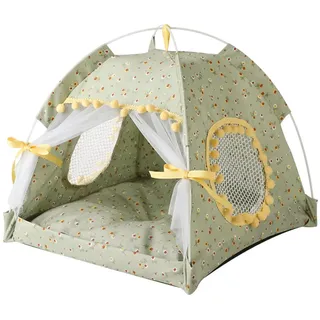 Tragbare Zusammenklappbare Hund Zelt, Katzen Zelt Outdoor katzenzelt Wasserdichtes Hundezelt, Hundebett Kuschelig Haustierbett mit Tiermatratze Weich Tierbett (guolvse,35 * 35CM 5 Pfund)