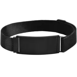 Edelstahlarmband ADELIA ́S "Herren Armband aus Edelstahl 27 cm", schwarz, Armbänder, Herren, 27, Edelstahl